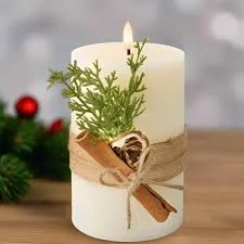Rustic Botanical Wrapped Pillar Candles